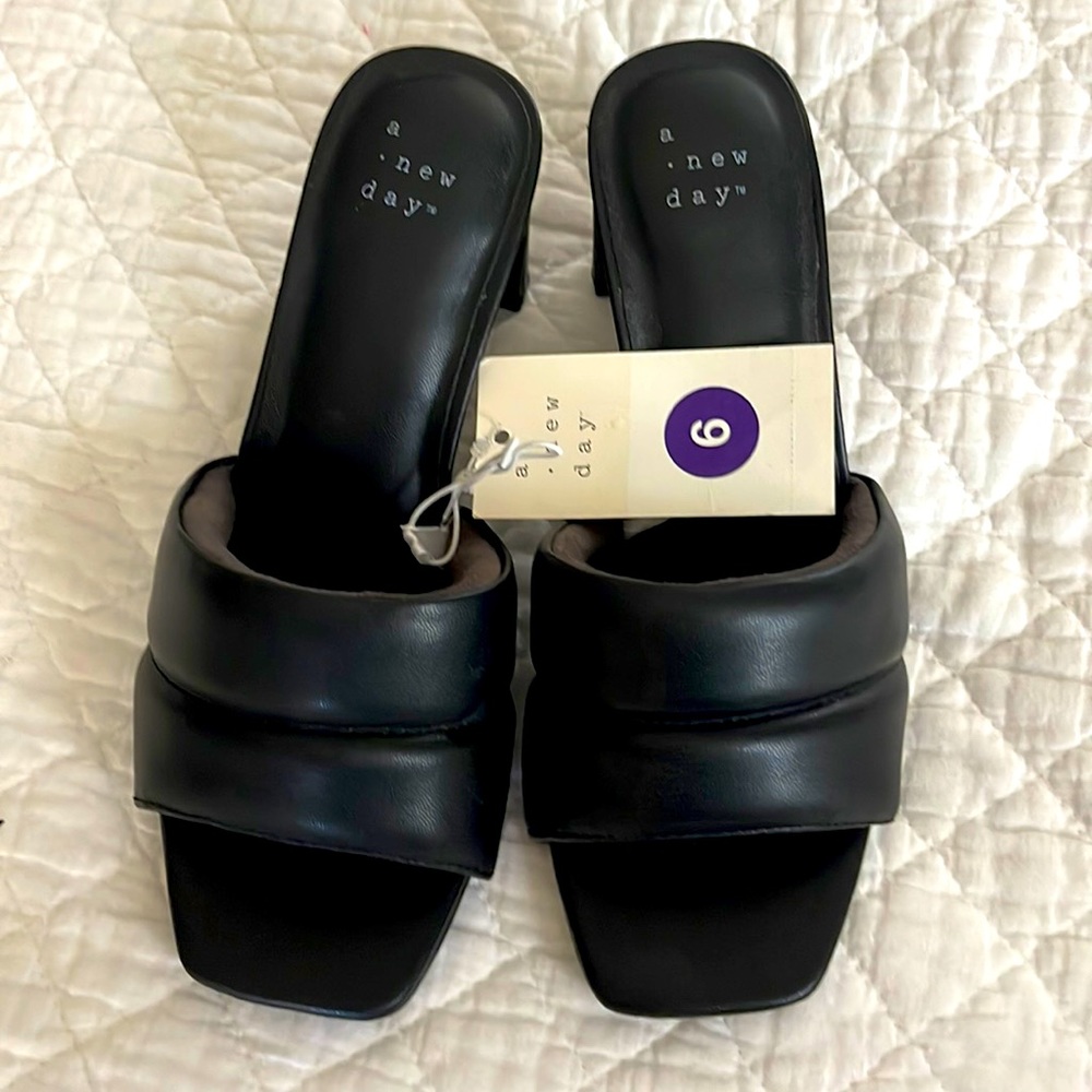 A New Day. Size 6. Black 3” heels.